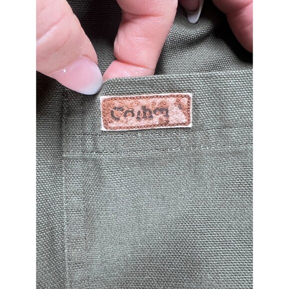 VTG Carhartt XL TALL Heavyweight Lined Button Shirt Jacket Green - Picture 3 of 6